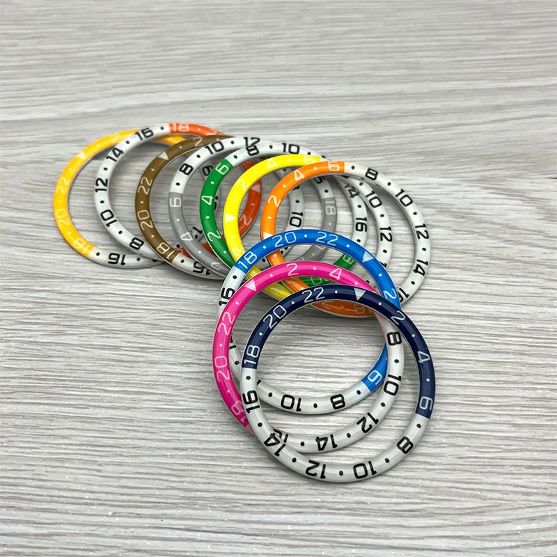 38mm*31.6mm Blue C3 Luminous Resin Watch Bezel Insert Fits Seiko SKX007 SKX009 SRPD Watch Cases NH35 NH36 Movement Watch Parts