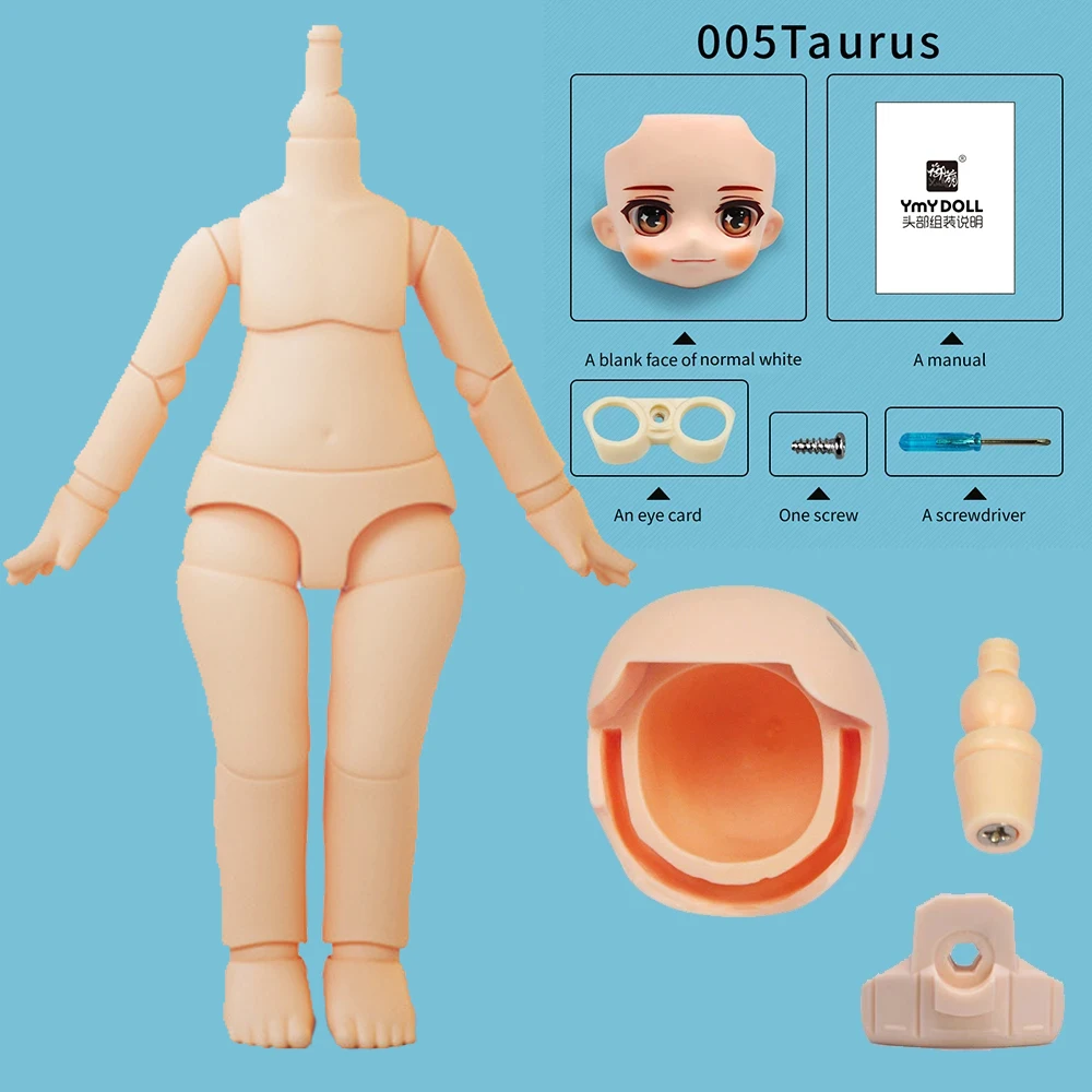 Normal White OB11 Doll Body + Head + Face 10Cm Moveable Joints Doll With Makeup Replaceable Accessories For Obitsu 11Gsc Head 4