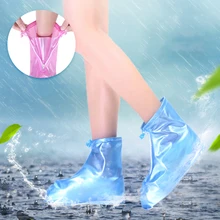 

Rain Boot Cover Waterproof with Zipper Layer Men Women's Reusable Shoes Cover Non-slip Wear-resistant Thick Waterproof