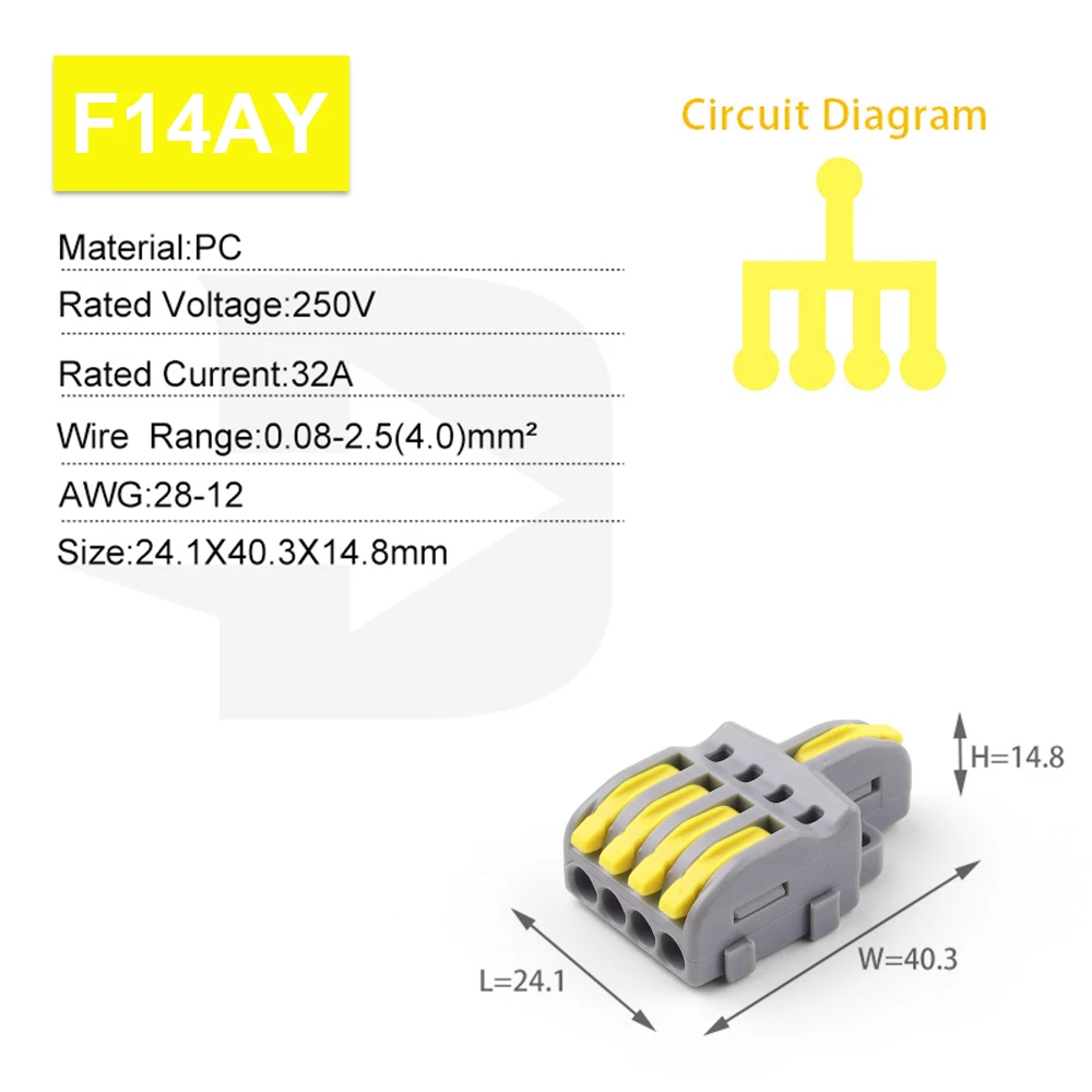 10/100PCS Electrical Cable Connector 1 in Multiple out Quick Wire Terminal Block 2/3/4/5Pin Push in Lever Connectors 0.08-4.0mm2 image 11
