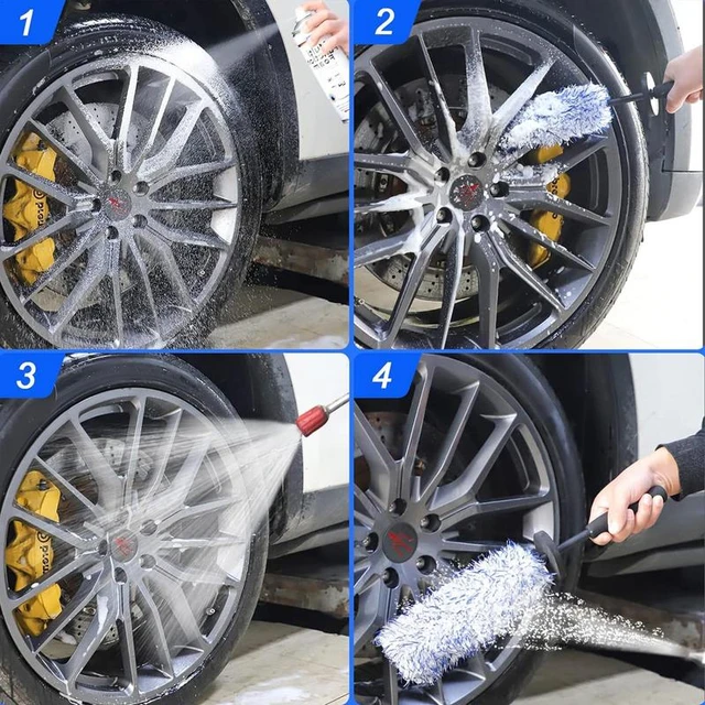 Wheel Cleaning Brushes For Rims Rim Cleaner Brush Wheel Brushes For Dirt &  Road Grime Car Rim Cleaning Brush Car Detailing - AliExpress