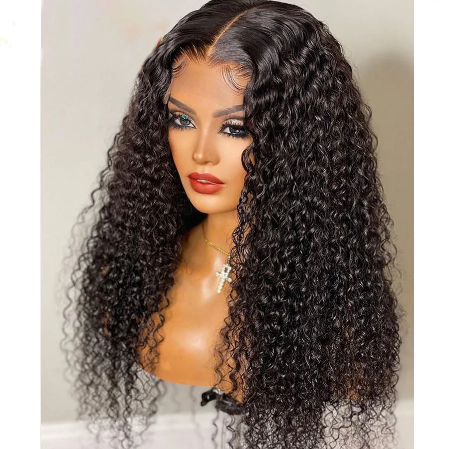 

180 Density Kinky Curly Lace Front Wig For Black Women BabyHair 26Inch Long Heat Resistant Preplucked Synthetic Daily Cosplay