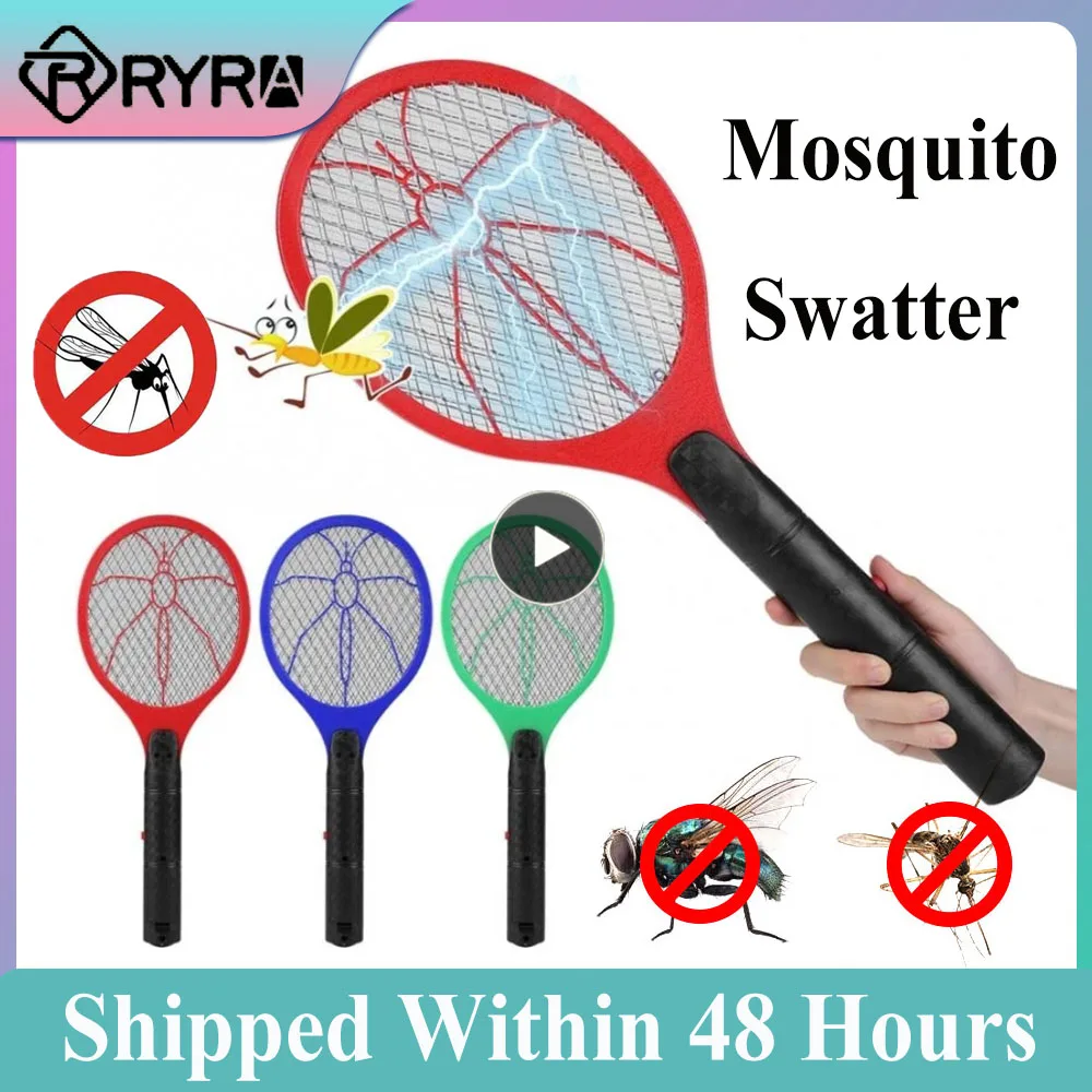 ElectricFlyInsectBugZapperBatHandheldInsectSwatterRacketPortableMosquitosKillerPest