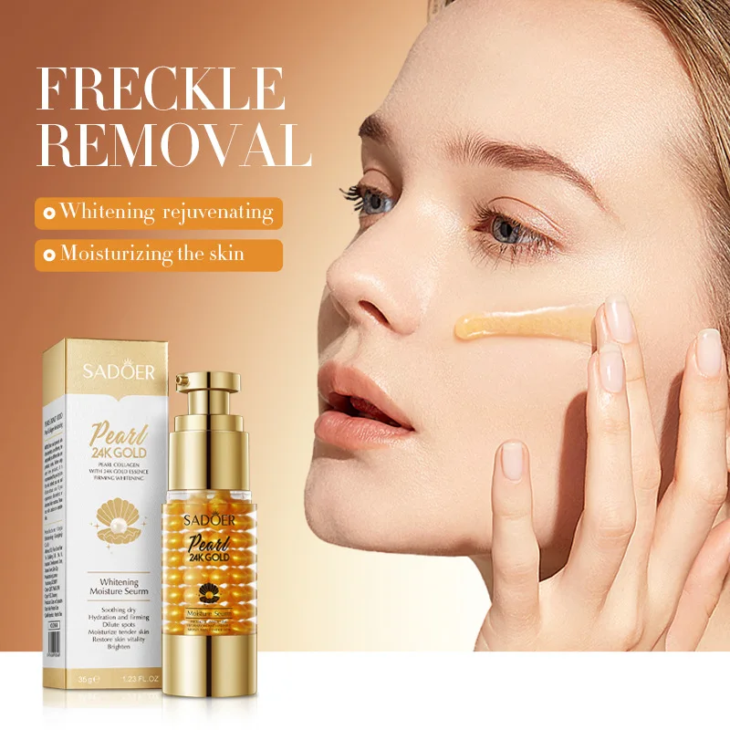 24K Golden Pearl Collagen Whitening and Moisturizing Face Essence Face Cream Gold Lotion and 24K Eye Cream  freckle removal 2