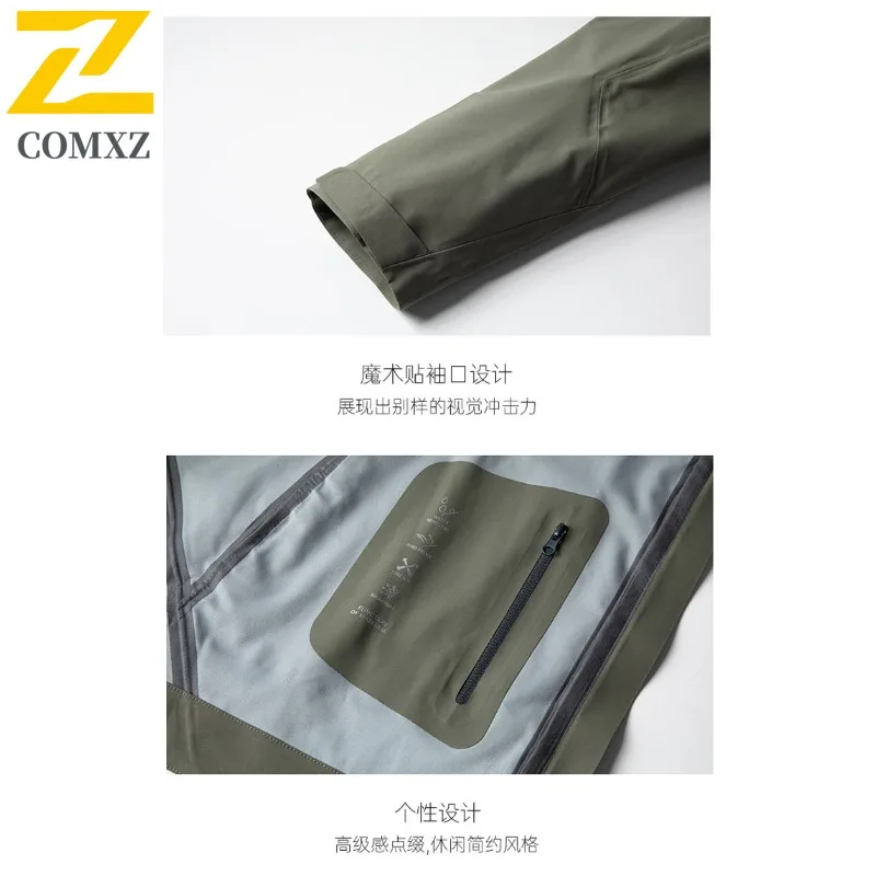 EiAO Jacket Men's Hardshell  Waterproof Windproof Breathable Outdoor Coat for Mountaineering Camping Fishing Active Lifestyle