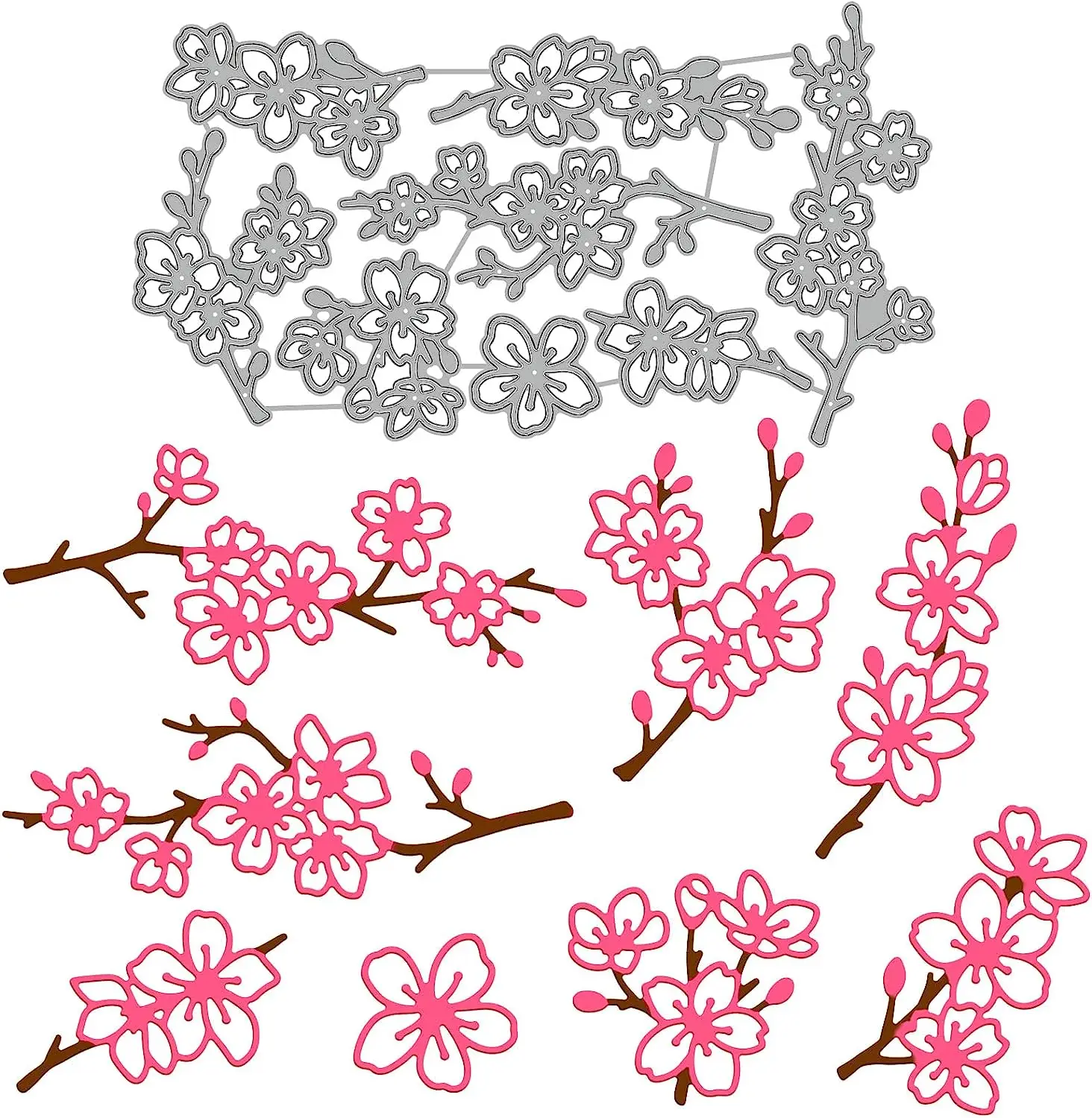 Set Di Fustelle Circolari In Acciaio Al Carbonio Per Scrapbooking E Goffratura - 7,7x8 Cm - ECMQS