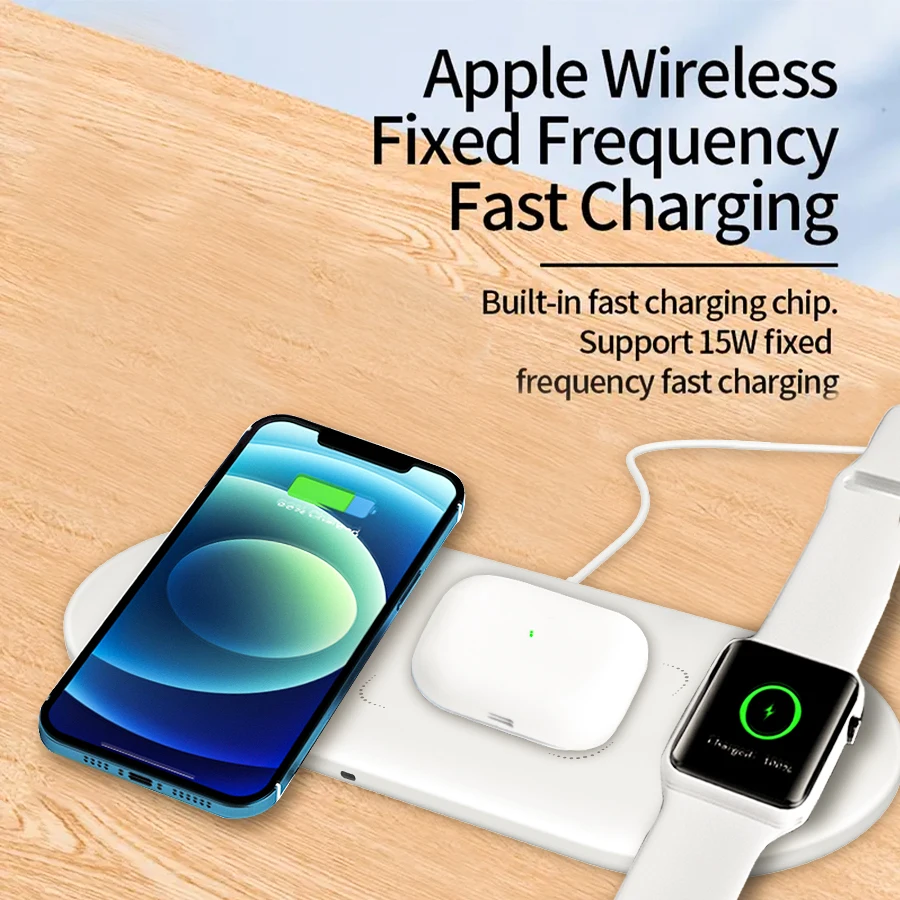 300W 3 In 1 Wireless Charger Stand Pad Super Fast Charging Dock Station for Apple Devices iPhone 16 15 14 13 iWatch 1-9 Airpods