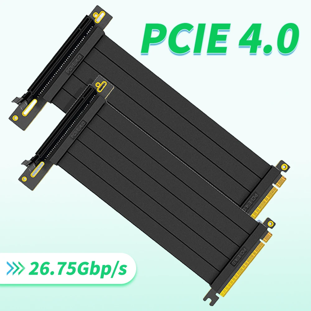 

Riser PCI-E 4.0 Riser High Speed PC Graphics Cards PCI Express Cable Extender 16x GPU Riser Cable with Vertical Kit ATX Chassis