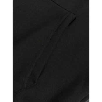 بلوفر رجالي بقلنسوة مطبوع عليه جمجمة من البوليستر الأسود بأكمام طويلة 