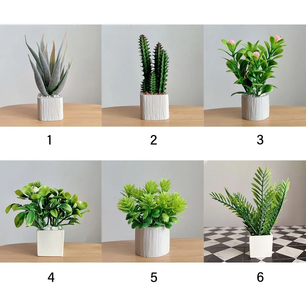 Green Dollhouse Potted Plant Toys 1:6 Scale Home Decoration Miniature Green Leaves Bonsai Lifelike Accessories Mini Flower Pot 5