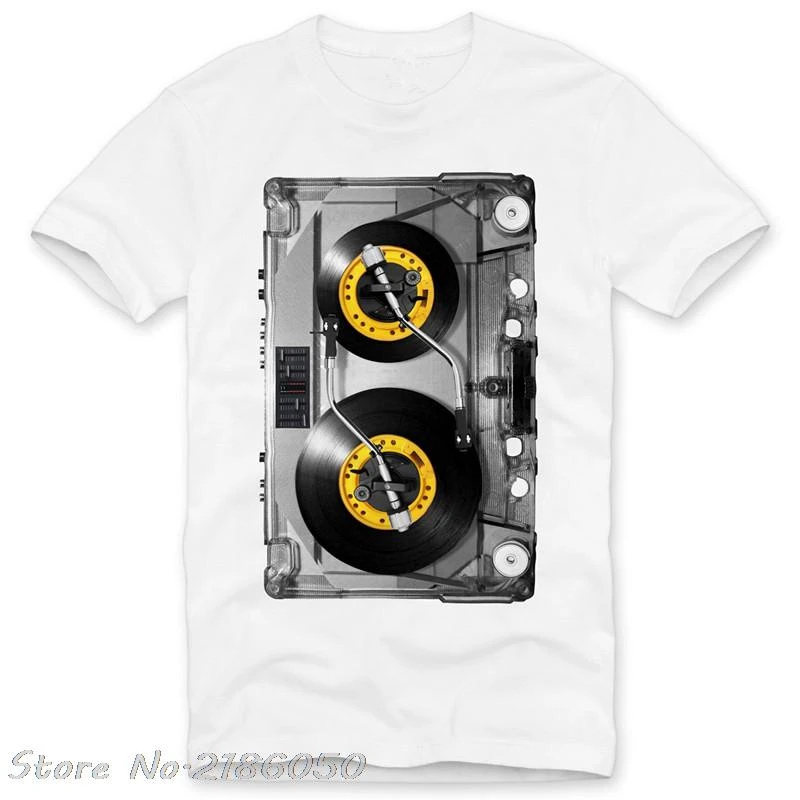 æstetisk hellige Pine Dj Tape Men's T Shirt Herren Fotodruck Mc Music Disco Fashion Design  Printed 100% Cotton T-shirt White Tops Tees - T-shirts - AliExpress