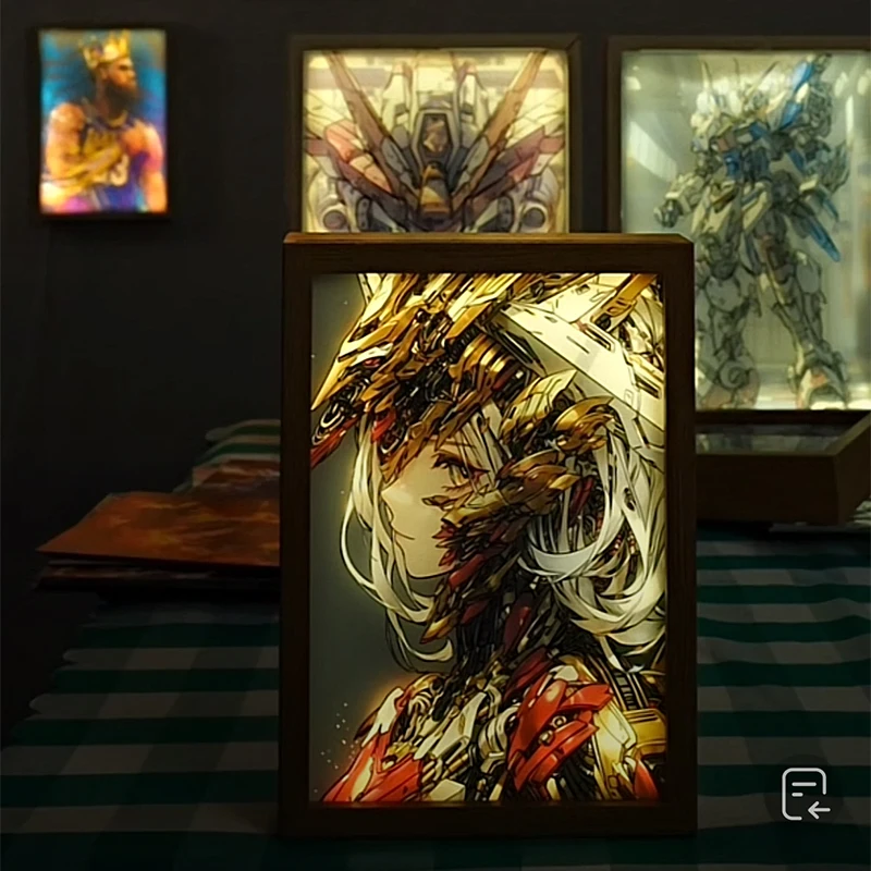 

Genshin Lmpact DIY Custom Lamp LED Light Acrylic Painting USB Night Light 3 Colour Bedroom Creative Photo Frame Christmas Gift