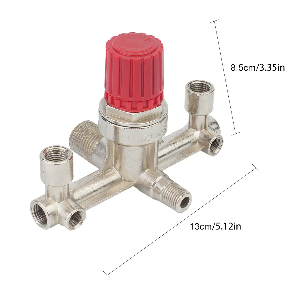 Regulator Valve Double Outlet Tube Air Compressor Switch Pressure Regulator Valve Fitting Part Repair Tools Accessories 1Pcs