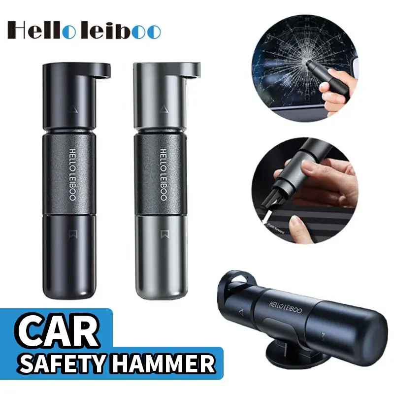 Car Safety Hammer High Hardness Tungsten Steel Glass Window Breaker Auto Seat Belt Cutter Aluminum Alloy Emergency Escape Hammer car safety hammer safety hammer window breaker