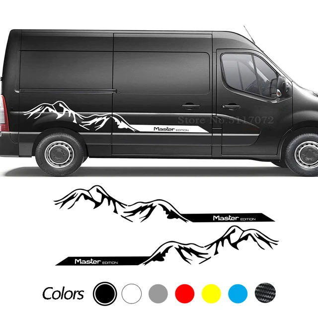 2PCS Car Door Both Side Stickers For Renault Master NV400 Van Camper  Mountain Graphics Decals Movano Conversion Auto Accessories - AliExpress