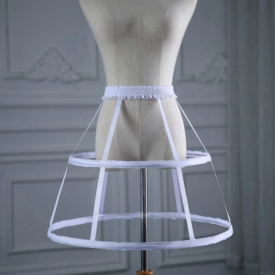 Petticoat Skirt Petticoat Underskirt Wedding Underskirt Lolita Petticoat Flower Girl Underskirt Wedding Petticoat Womens Hollow Out Caged 2-Hoop Petticoat Skirt Wedding Bridal Dress Cosplay Pannier Crinoline Underskirt Slip