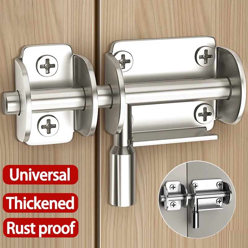 Stainless Steel Door Bolt door latch Solid Sliding Bolts Latch Hasp Hardware Gate Safety Toilet Garden Gate Shed Door Lock Latch Buckle