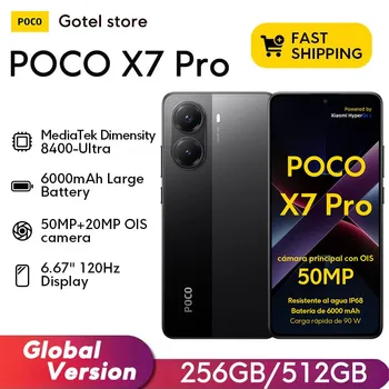 POCO X7 Pro 5G Smartphone Dimensity 8400-Ultra  6.67" 120Hz AMOLED 90W HyperCharge 1.5K 120Hz Display IP68 Global Version