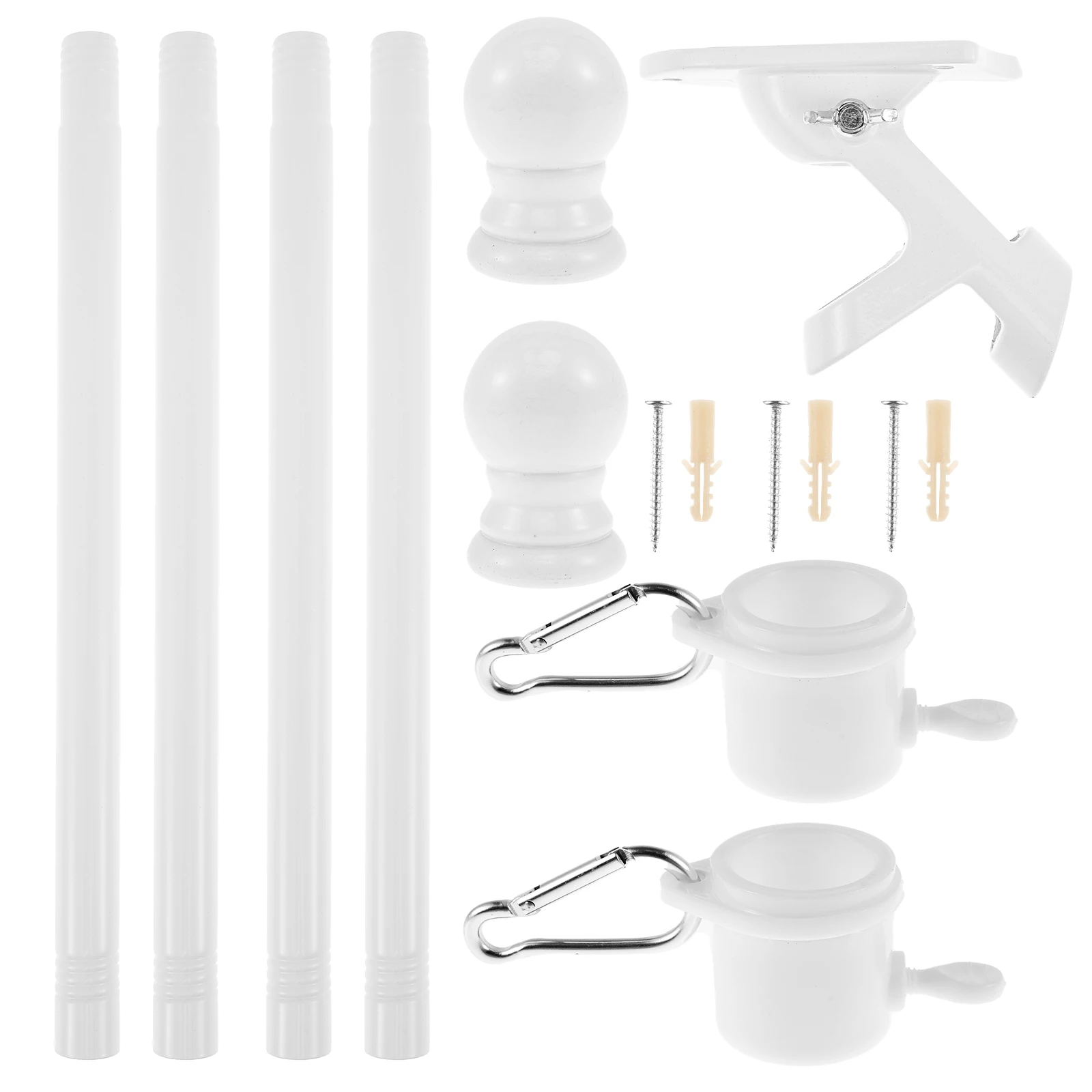 Kit Asta Portabandiera Telescopica da 762 cm, Kit Asta Portabandiera in Lega di Alluminio Resistente Terreno Esterni, Kit Asta con 3 Modalità di Visualizzazione con Accessori, Asta Nero | IT