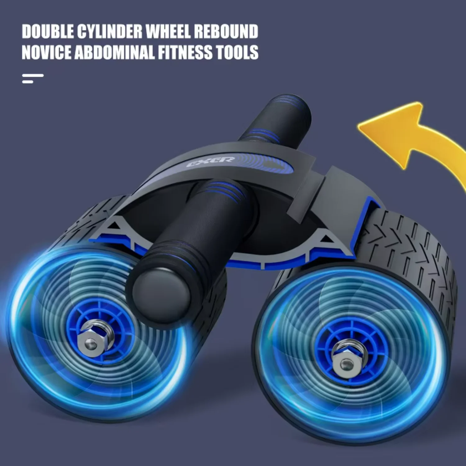 AB Wheel Roller Automatic Rebound Widened Double Wheel AB Slide Auto Brake Abdominal Muscle Workout Quiet Gym Equipment