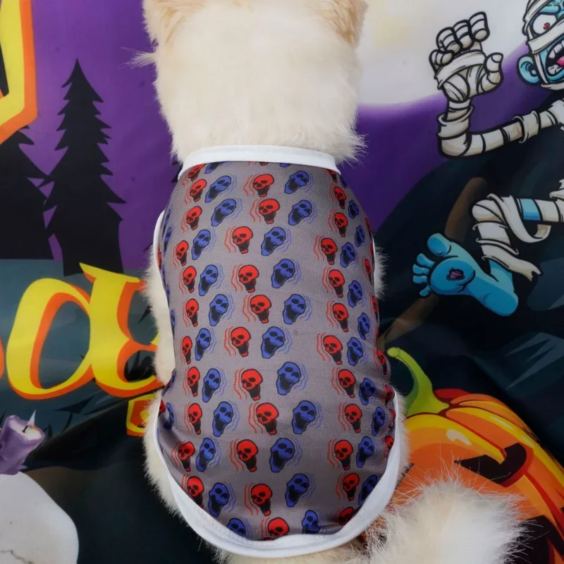 

Vest for Dogs Clothing Cat Hallowmas Pet Dog Clothes Small Pumpkin Ghost Print Cute Thin Boy Girl Chihuahua Pet Products 2023