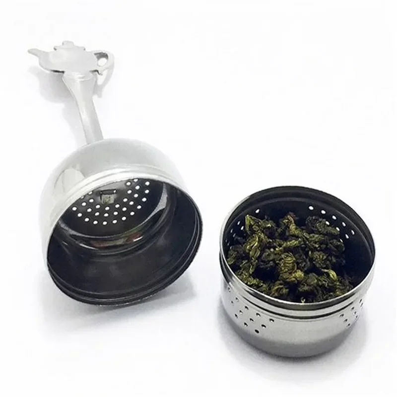Tea Infuser Tea Strainer Tea Filter Stainless Steel Tea Infuser Strainer Cylindrical Tea Leak Spice Herbal Filter Seasoning Balls Hanging Chain Kitchen Accessories