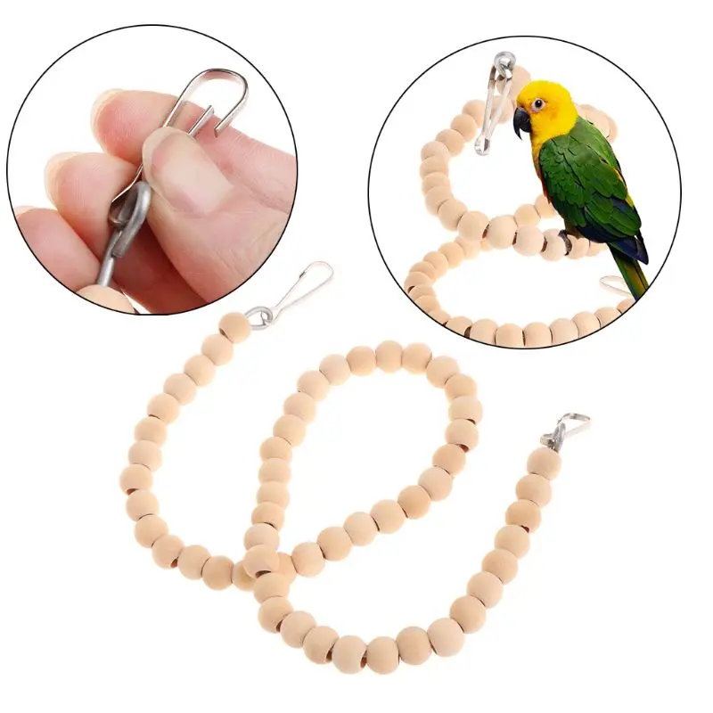 Spiral Ladder Parrot Toys Swing Perch Stand Holder Hanging Cage Natural Wood Birds Products Parakeet Bite Chew Gifts