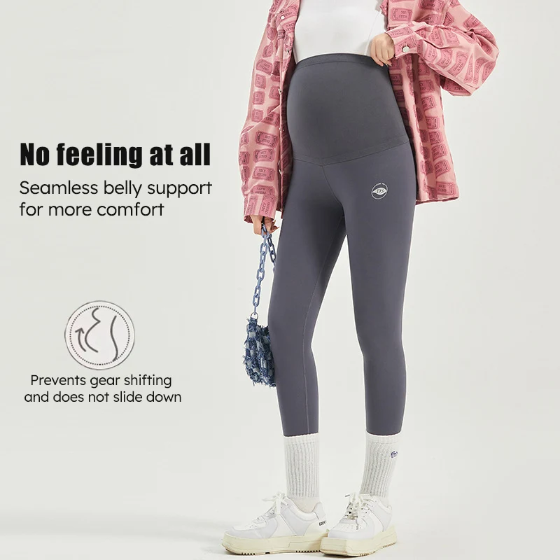 Spring Autumn Maternity Legging Seamless High-elastic Abdominal Support Belly Pencil Pants Clothes for Pregnant Women Pregnancy