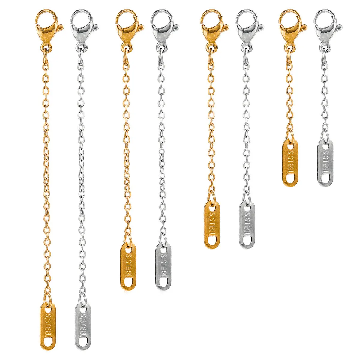 Stainless Steel Extension Extended Tail Chains Lobster Clasps Connectors DIY Jewelry Making Findings Bracelet Necklaces 1
