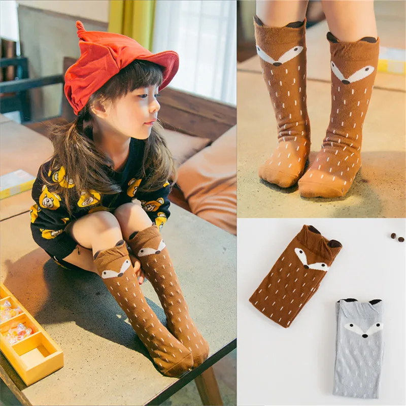 Spring Autumn Children Knee High Socks Cotton Boy Girl Baby Sport Football Socks Summer 0-6 Years Kids Cute Cartoon