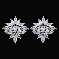 2024 Popular 4-piece Bridal Wedding Jewelry Set Women's Wedding Accessories Water Droplet Jewelry Set Necklace and Earring Set 5