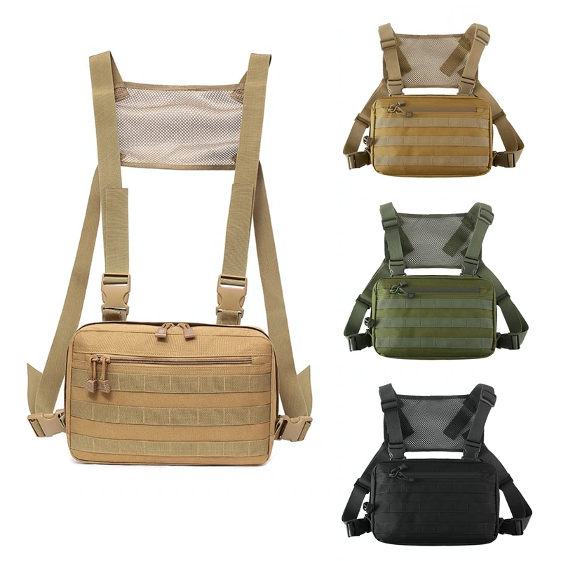 

Unisex Tactical Chest Bag Adjustable Molle Military Pack Streetwear Waist Bags Hip Hop Vest Pouch Outdoor Hunting Bags Waistcoat