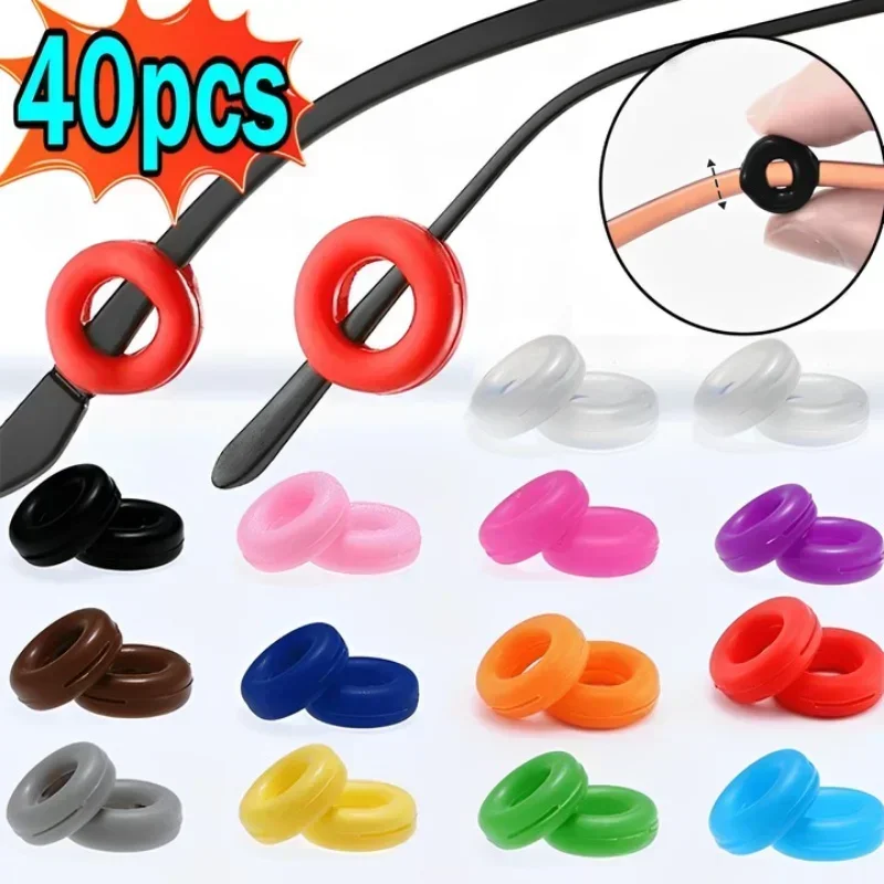 

40pcs Anti-slip Ear Hook Glasses Leg Silicone Ear Sleeve Bracket Fastener Eyeglasses Accessories Grip Anti-fall Eyewear Holder