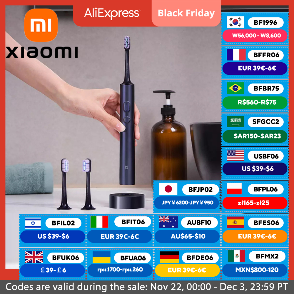 XIAOMI MIJIA T700 Sonic Electric Toothbrush Ultrasonic Vibration Teeth Whitening Oral Clean Brush Smart APP Electric Tooth Brush