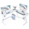 Computer Desks White L Shaped Gaming Desk 51 Inch Gamer Desk Gaming Table with Carbon Fiber Texture Corner Computer L Shape 6