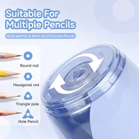 EAGLE Electric Pencil Sharpener, 3S Fast Powerful Auto Sharpener, Multi-Function for 6-8mm Pencils, with Replaceable Blade, Safe 2