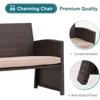 Casual Outdoor Loveseat  Patio Furniture Set Outdoor Conversation Set All-Weather Wicker Love Seat 4