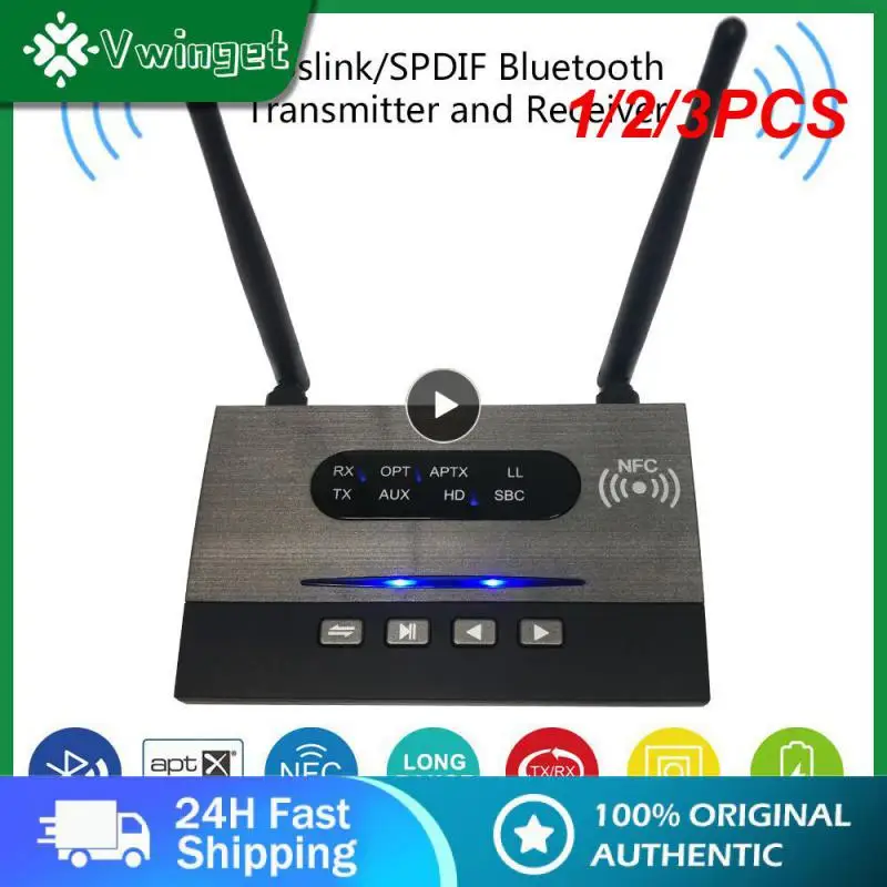 

1/2/3PCS Car Kit NFC 80m 5.0 Audio Transmitter Receiver Bypass aptX LL Wireless Adapter SPDIF AUX 3.5mm