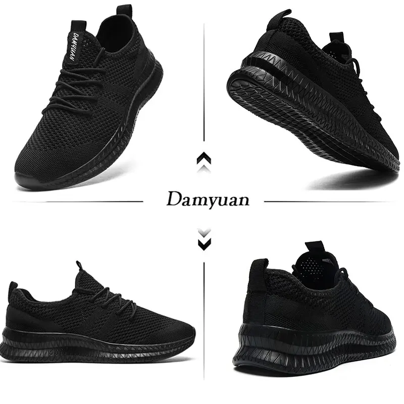 Men Running Shoes Lace up Men Sport Shoes Lightweight Comfortable Breathable Walking Sneakers