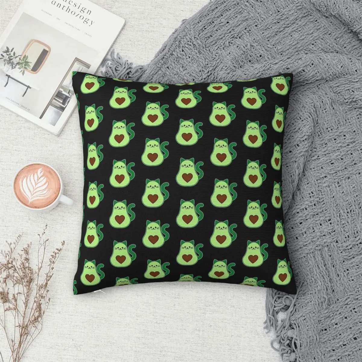 

Avocado Cat - Avogato- Avocato - Avocado Lover - Cat Lover Pillowcase Cushion Comfort Throw Pillow Sofa Decorative Cushions Used