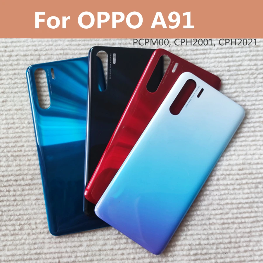 

6.4" For OPPO A91 Battery Cover Rear Door Housing plastic Case Back cover for Oppo A91 Back Battery Cover With Adhesive