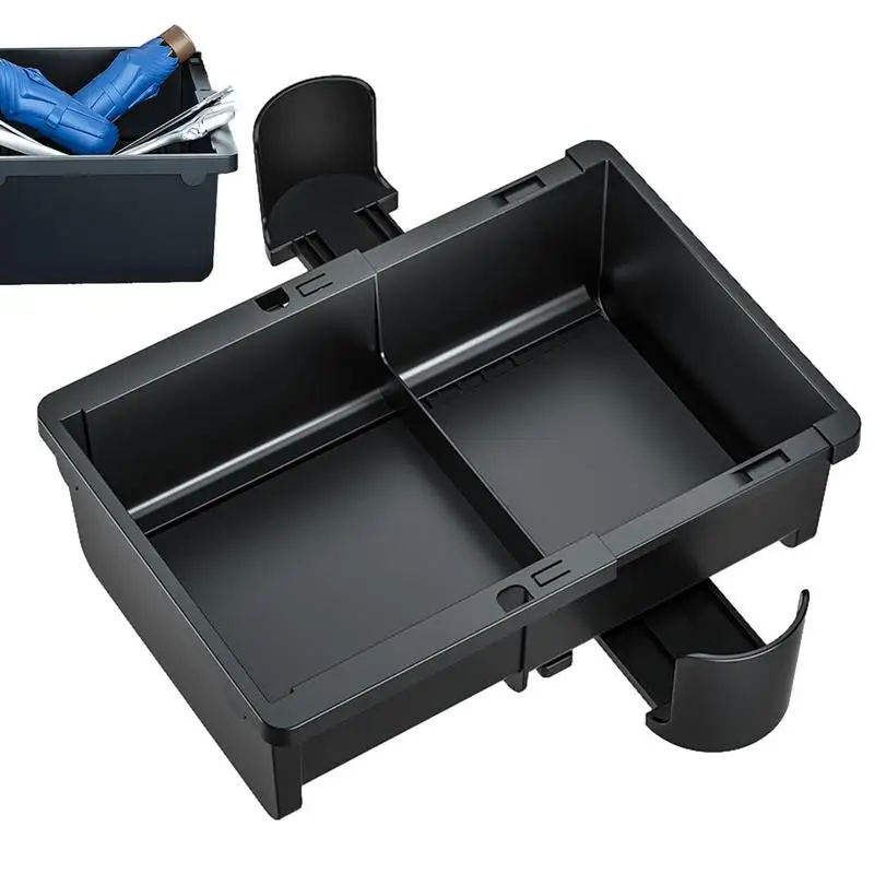 

Car Armrest Storage Box Multi Function Anti Stain Smart Storage Sliding Telescopic Card Slot Organizer Front Car Armrest Storage