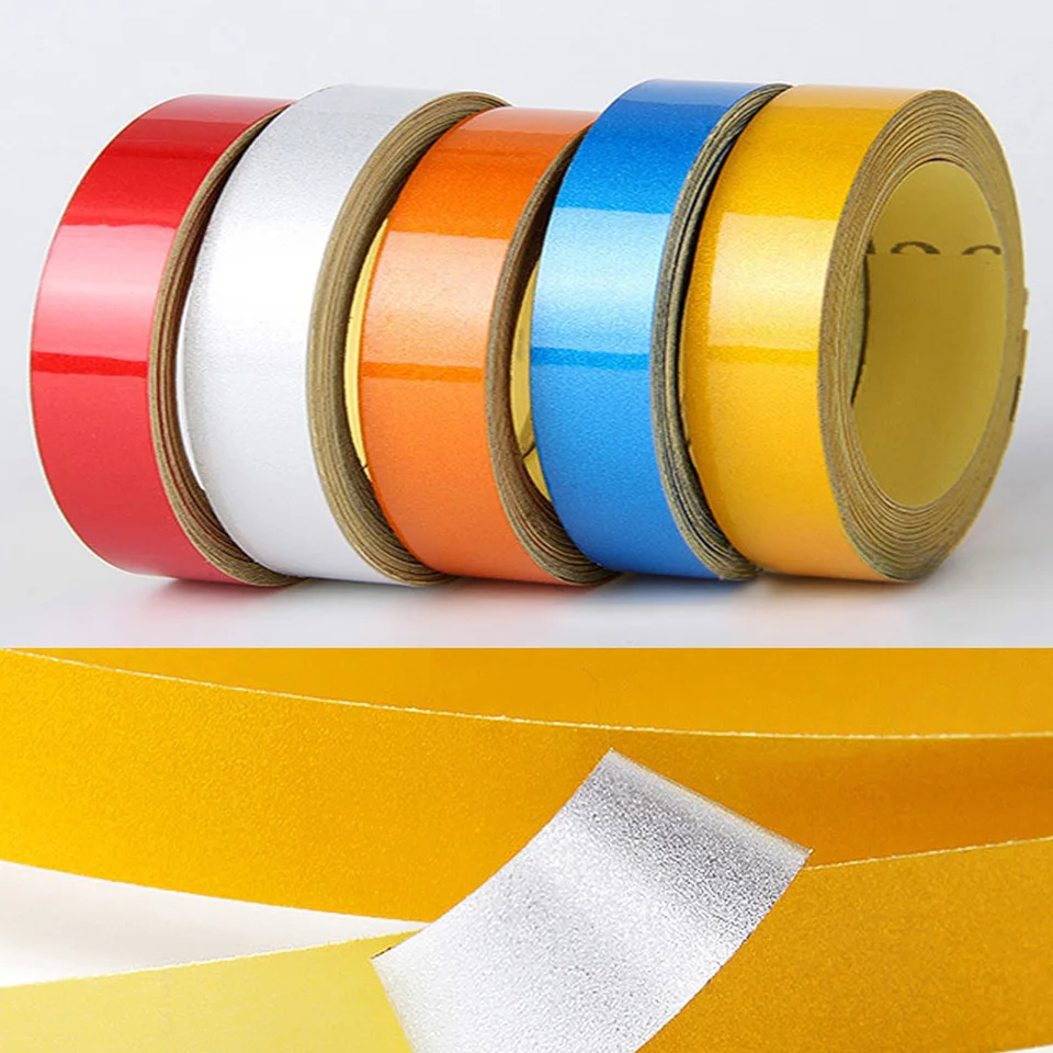 Reflecterende Sticker For Auto Decoratie 5 Cm * 5 M Auto Veiligheid Mark Reflecterende Strip Stickers Stickers Op Motorfiets Accessoires Tape (Color : PET pure white