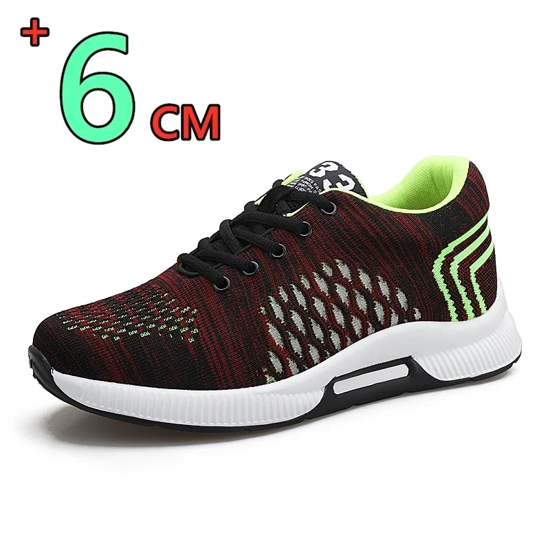 

Casual Lift Sneakers For Men Summer Hidden Heels Elevator Shoes Comfortable Breathable Heightening Shoes 6CM Sports Taller Shoes