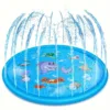 Durable PVC Quick-Inflate Water Spray Play Mat-Splash-Proof Fun for Outdoor Lawns, Large Sun-Resistant Kids Pet Play Area Summer 2