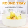 Rotating Tray Turntable Kitchen Storage Containers for Spice Jar Food Snack Tray Non Slip Dried Storage Plate, White 4