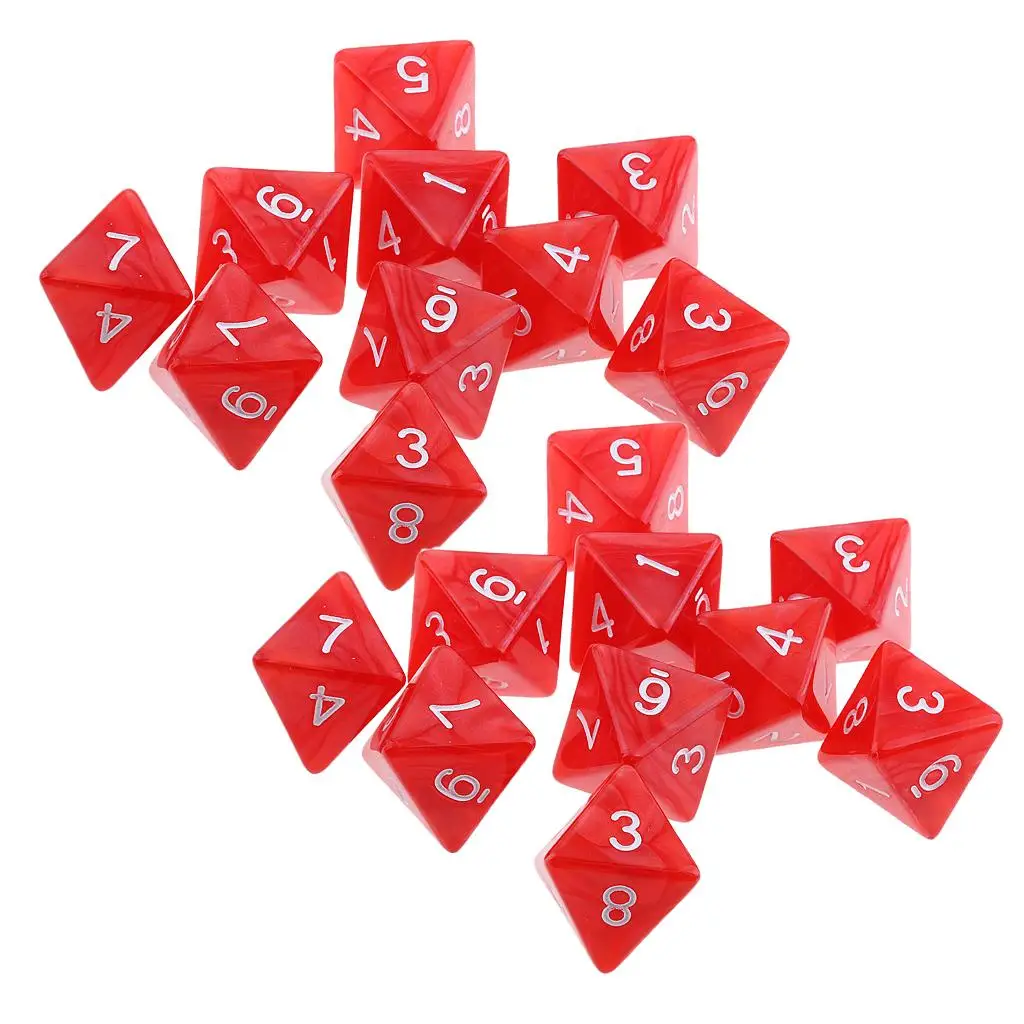 20pcs 8 Sided Dice D8 Polyhedral Dice for playing Games Gift Red