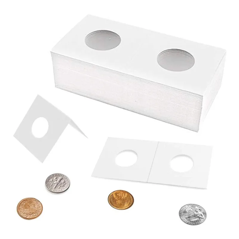 17.5mm-40mm Size 50PCS Square Cardboard Coin Supplies Coin Album Collection Lighthouse Stamp Holders Cover Case Storage coins collection album money collection album coin collection album coin stamp holders