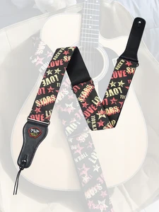 RockYou Guitar Strap Cotton Adjustable length Two widths Suitable for Acoustic, Electric and Bass Guitars.