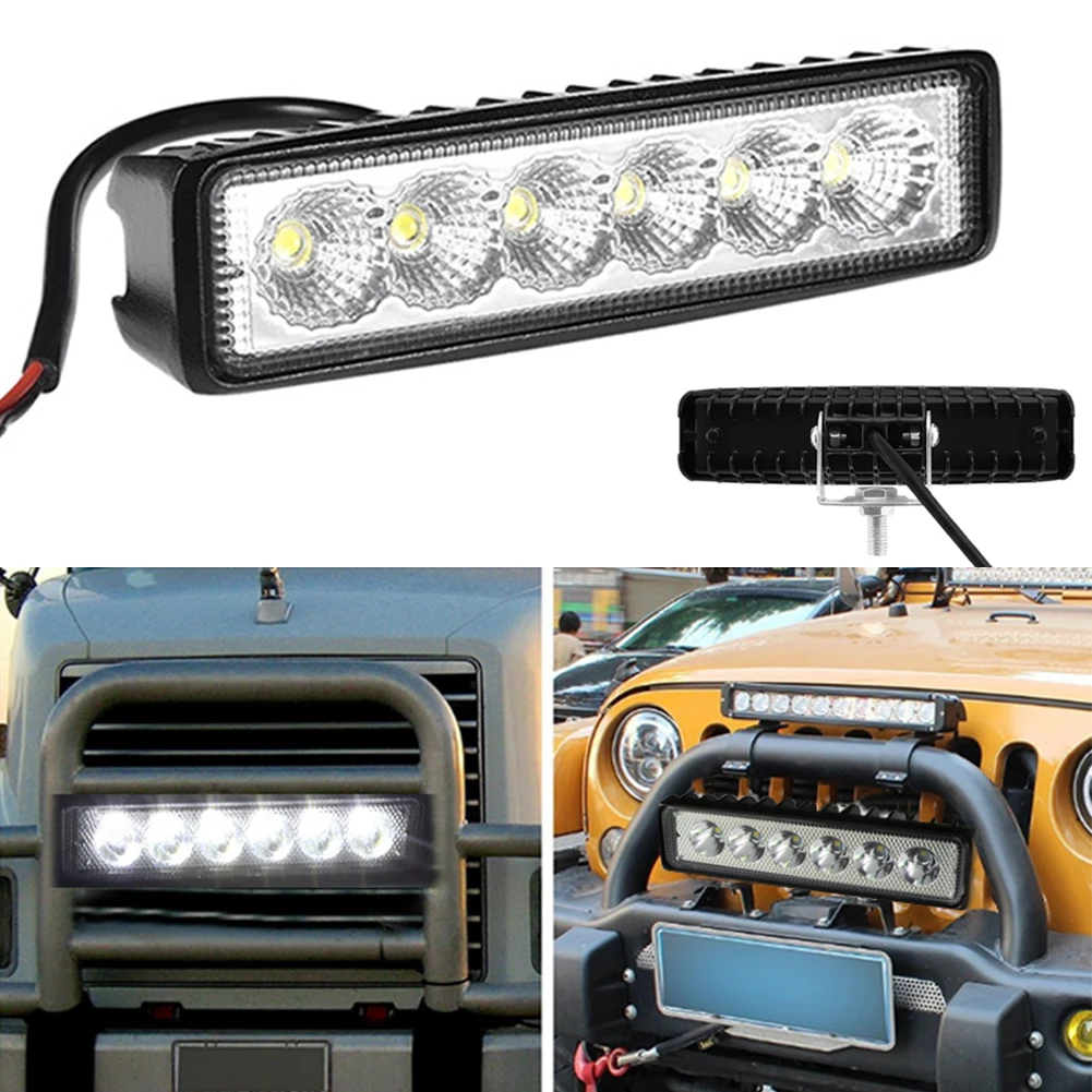 18w 6 Led Car Led Work Light High Bright Drl Spotlight For Truck